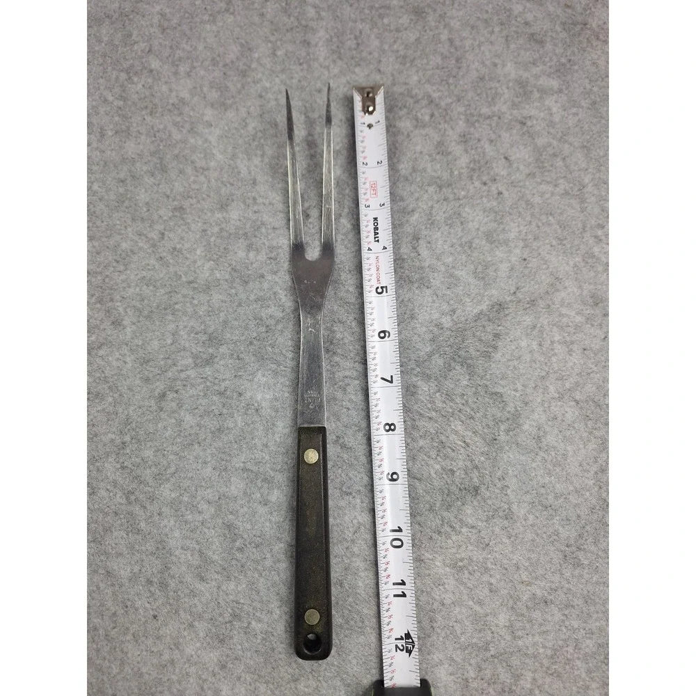 Flint Large USA Stainless Steel 2 Prong Cooking Utensil Meat Fork